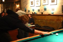 Josh Playing Pool at Lovejoy's