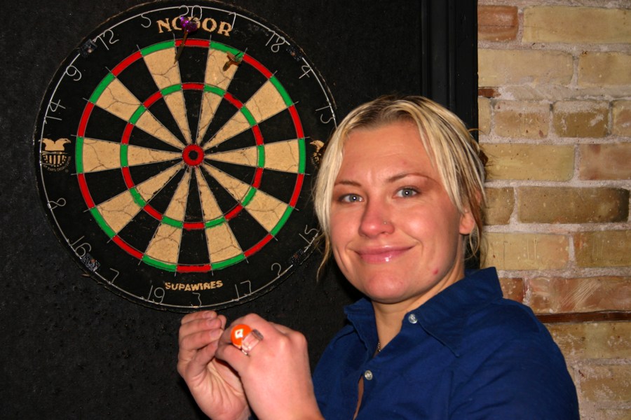 Lydia and Dartboard at Gingerman - Part 2