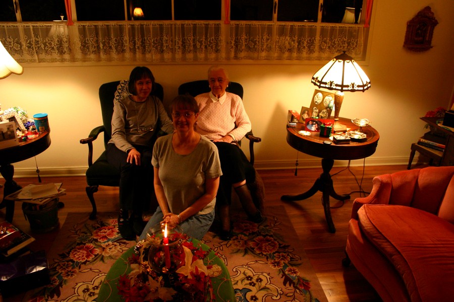 Mamie, Grandma, and Mom at the Family Xmas Party - Part 1