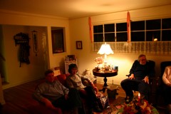 Brian, Mamie, and Dad at the Family Xmas Party