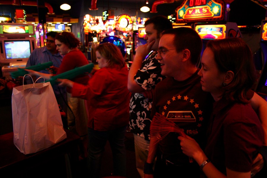 Sarah Shooting, with Jaylon, Zane, and Jennifer, at Zane's Birthday