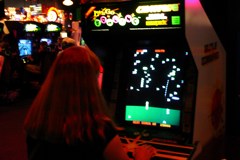 Kim Playing Centipede at Zane's Birthday