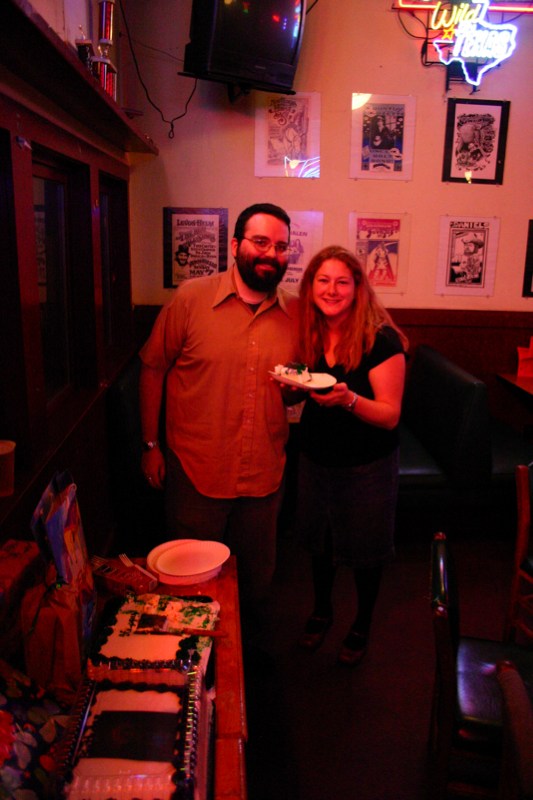 Kim and Cote' with cake at Cote's Birthday Party - Part 2