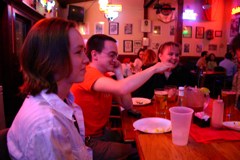 Jennifer, Zane, and Sarah at Cote's Birthday Party